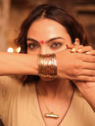 Nirjara Brass Cuff Bracelet