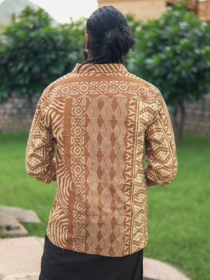 Milinda tribal print full-sleeve cotton shirt by Crystal Heal