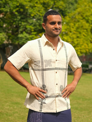 Aahan Shirt Handblock Cotton Shirt – Boho Menswear