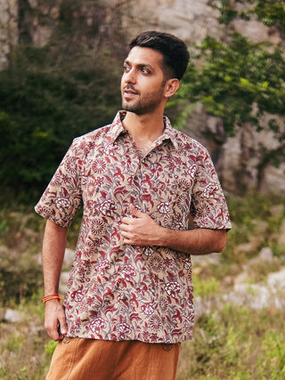 Arjit Shirt Floral Handblock Printed – Boho Casual Wear