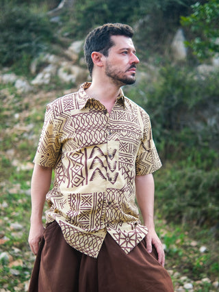 Bhargava Shirt Tribal Handblock Printed Cotton Shirt – Boho Ethnic Style