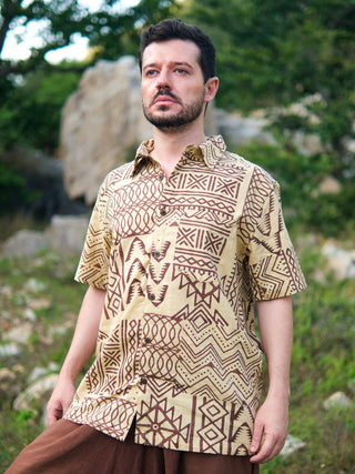 Bhargava Shirt Tribal Handblock Printed Cotton Shirt – Boho Ethnic Style