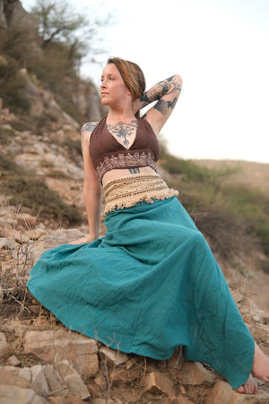 Tribal Flame Wrap Skirt in cotton with tribal print – Crystal Heal