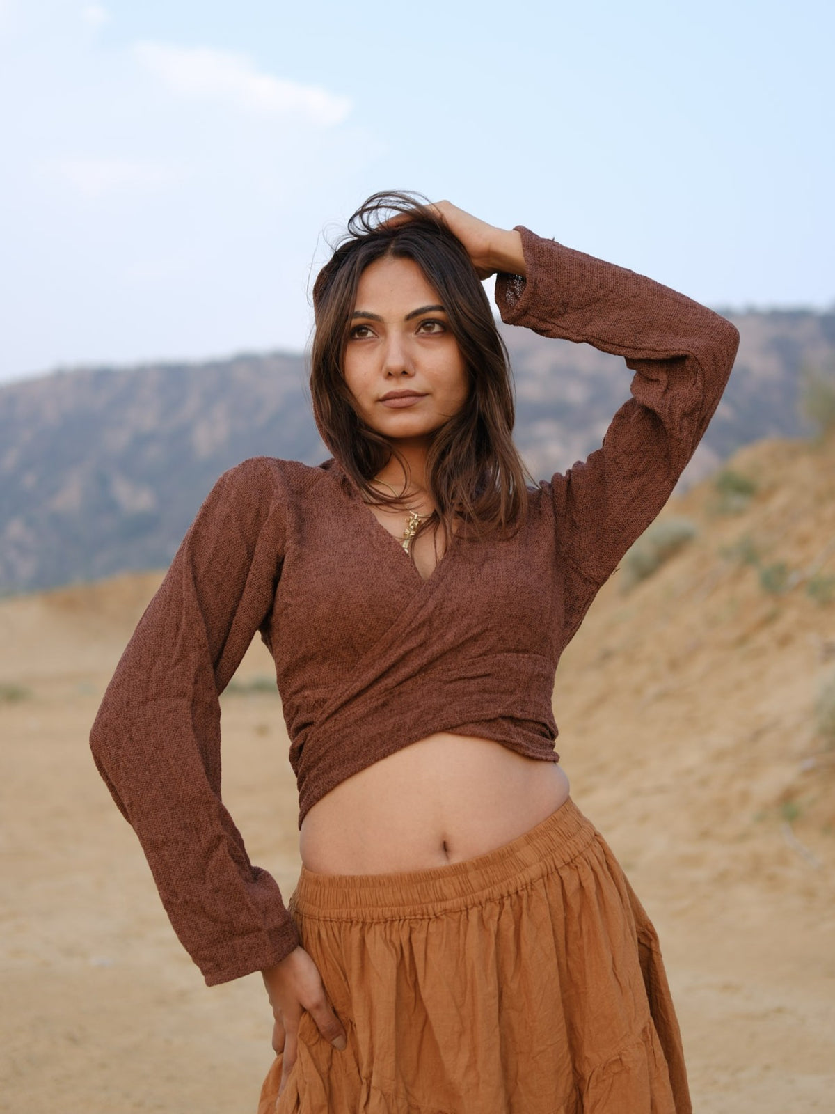 Ruhra — Rust Wrap Hooded Top