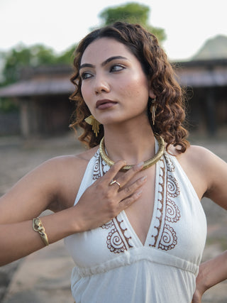 Tribal brass adjustable  Choker