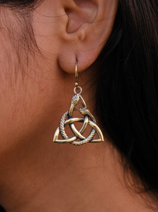 brass tribal everyday earring