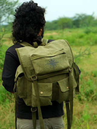 vintage army green travel bag for men and women