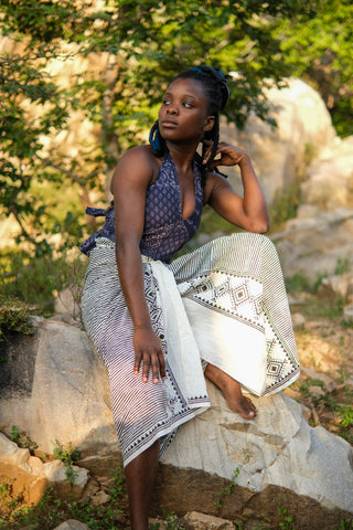 Beach Tribal Handblock Cotton Sarong Wrap