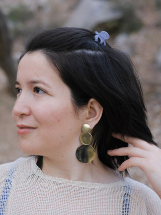 Luna Cascade Brass Earrings