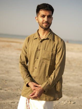 Vydha Desert Sage Cotton Shirt