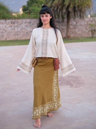 Handloom Wrap Long Skirt