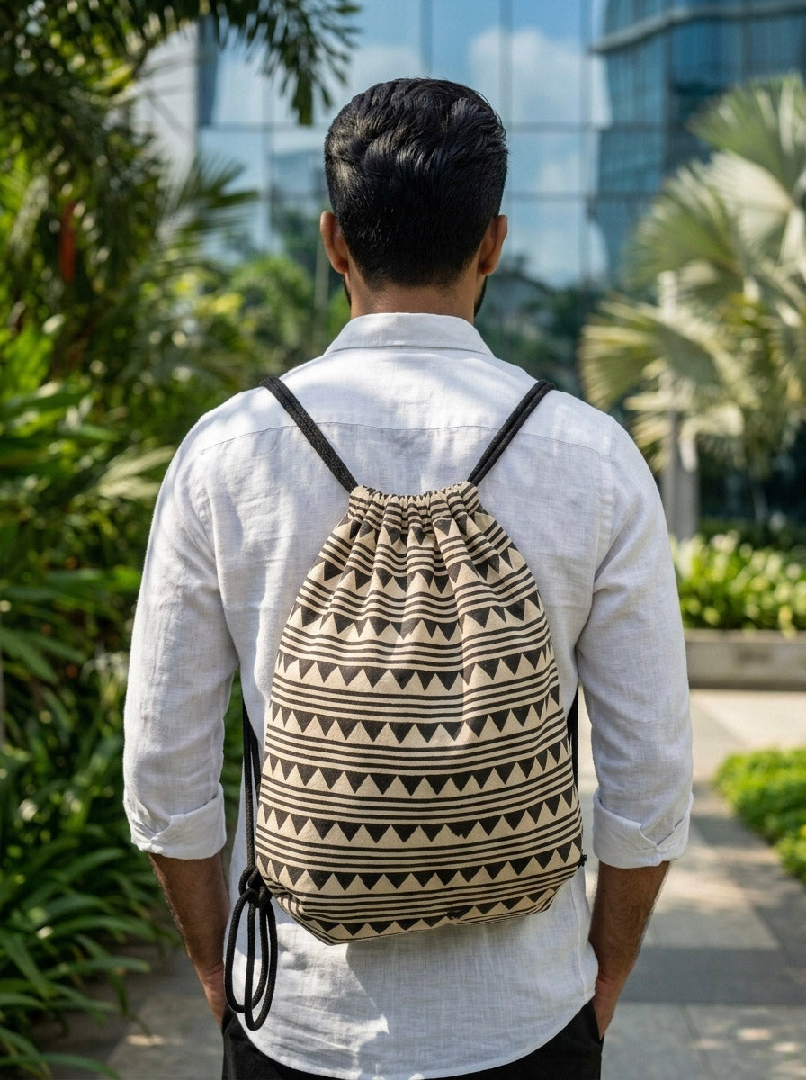 Triangle Drawstring Bag