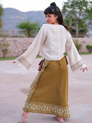 Handloom Wrap Long Skirt