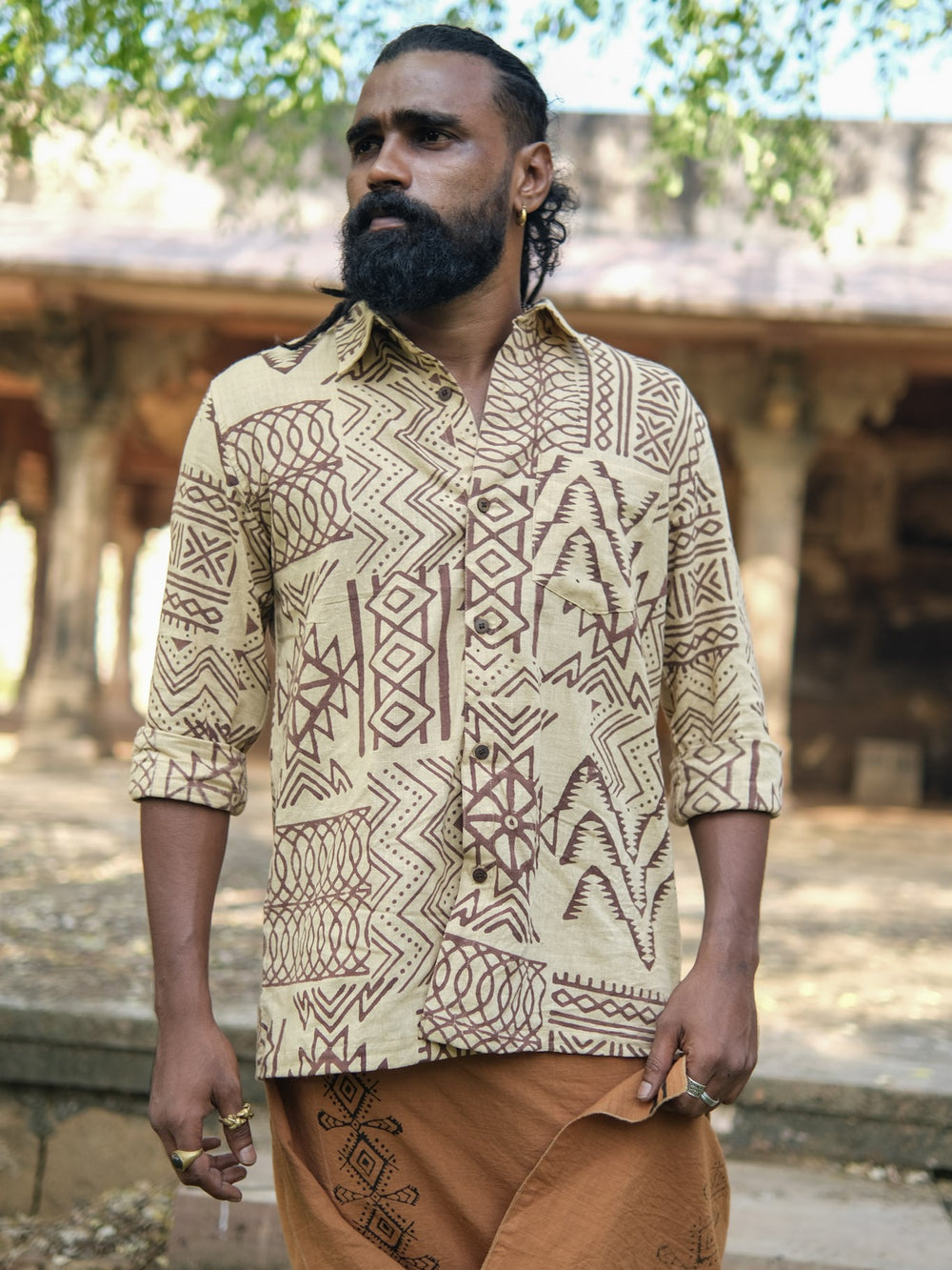 Aranya Tribal Print Cotton Shirt