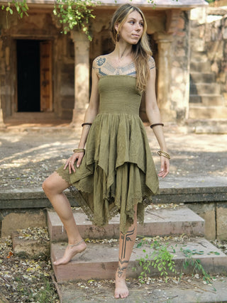 Anaya Asymmetric strapless dress