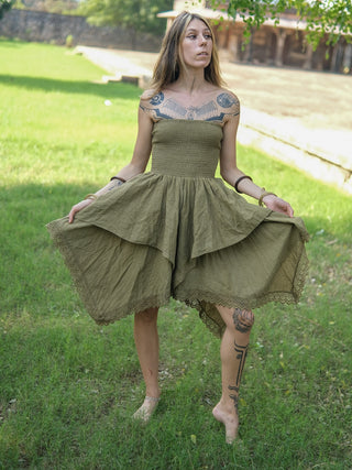 Anaya Asymmetric strapless dress