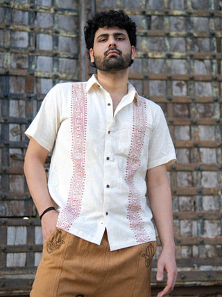 Zenith Shirt Shirt with Black Tribal Block Print
