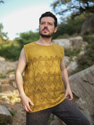 Suryan Mustard Tribal Vest