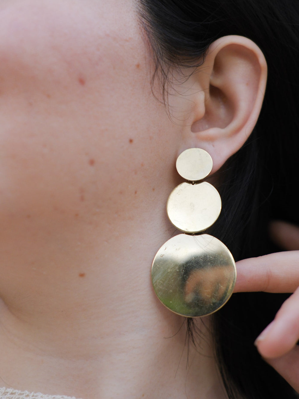 Luna Cascade Brass Earrings