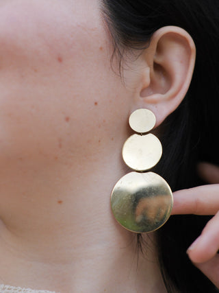 Luna Cascade Brass Earrings