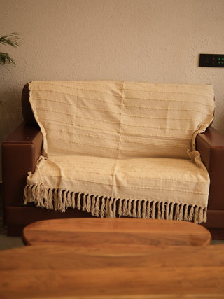 Aashya Textured Handwoven Cotton Sofa Throw