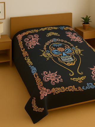 Aztec Skull Mandala Bedsheet