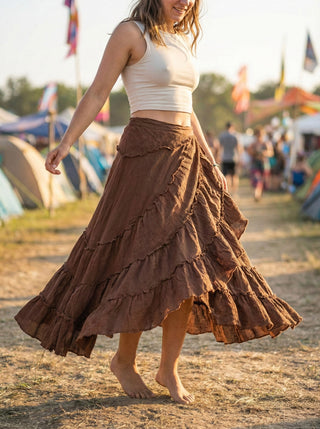Elowen Layered Wrap Skirt