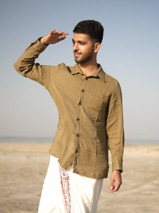Vydha Desert Sage Cotton Shirt