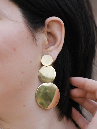 Luna Cascade Brass Earrings