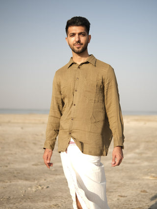 Vydha Desert Sage Cotton Shirt