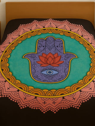 Hamsa Hand Mandala Bedsheet