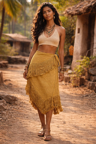 Sahara Fringe Wrap Skirt
