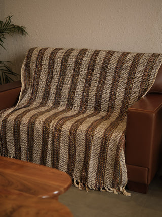 Kavya Handwoven Tribal Stripe Sofa Throw