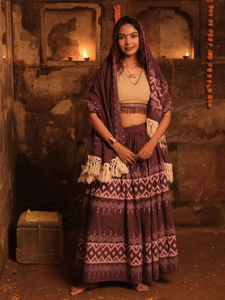 kanyaka  Cotton Lehenga Set