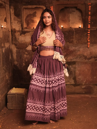kanyaka  Cotton Lehenga Set