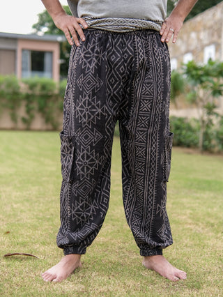 veda Cargo Pants with Tribal Geometric Print