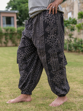 veda Cargo Pants with Tribal Geometric Print