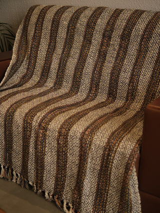 Kavya Handwoven Tribal Stripe Sofa Throw
