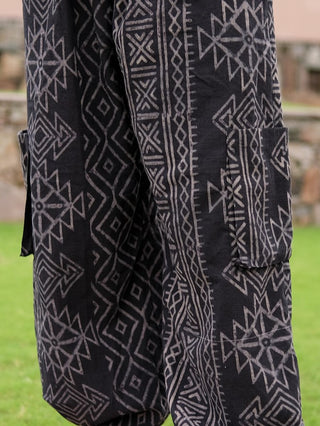 veda Cargo Pants with Tribal Geometric Print