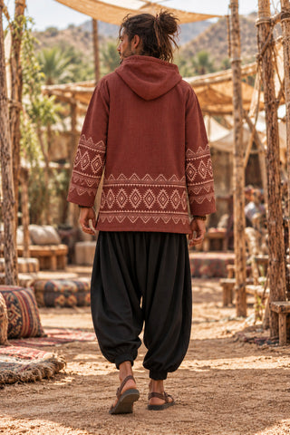 Tribal Hoodie – Baumwolle mit Handblockdruck für Festivals und Freizeit