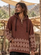 Tribal Hoodie – Baumwolle mit Handblockdruck für Festivals und Freizeit