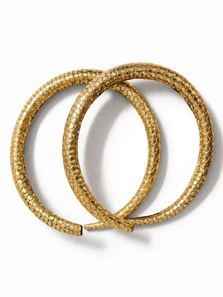 Naagrekha – Antique Gold Textured Anklets