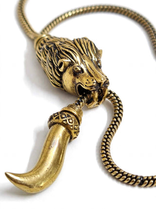 Sherfang – Antique Gold Lion Fang Pendant Necklace