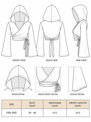 Ruhra — Rust Wrap Hooded Top