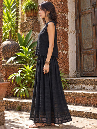 Zarra Skirt - Long Cotton A-Line Skirt for Women