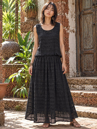 Zarra Skirt - Long Cotton A-Line Skirt for Women