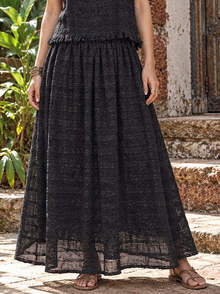 Zarra Skirt - Long Cotton A-Line Skirt for Women