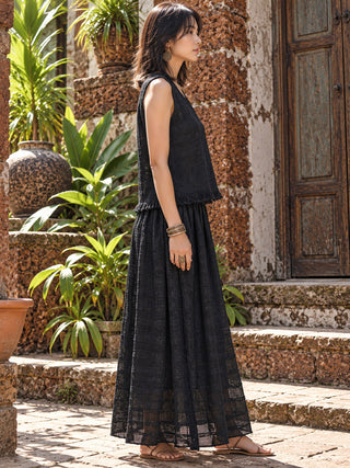 Zarra Skirt - Long Cotton A-Line Skirt for Women
