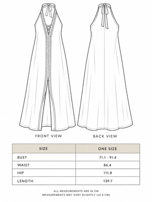 Devi Maxi Dress colour and fit reference illustration by Crystal Heal