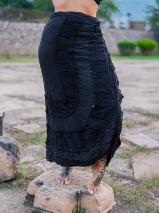 Dharitri Skirt Boho Layered Cotton Skirt – Tribal Festival Wear